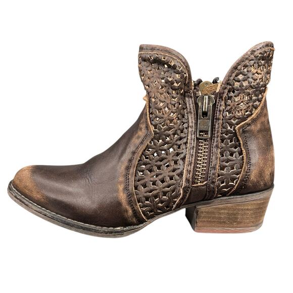 Circle G Corral Women’s Brown Distressed Western Ankle Boot Size US 8.5 - Picture 3 of 11